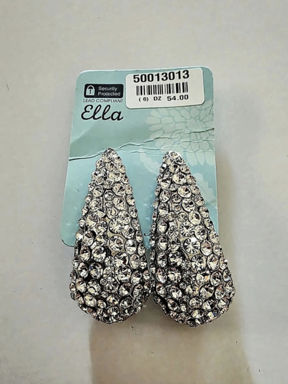 Ella Textured Drop Earrings in Silver & Black NWT